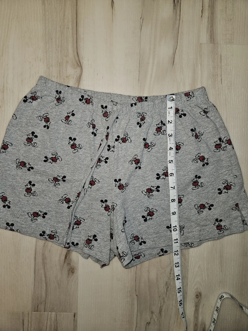 Disney Mickey Mouse Gray Lounge Pajama Shorts Womens M 7-9 Soft Knit Sleepwear